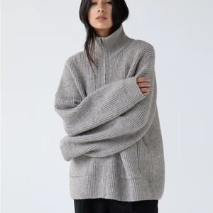 OAK + FORT Gray Turtleneck Sweater